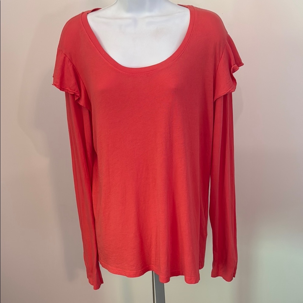 Women’s Sundry Ruffled Long Sleeve lightweight top,shirt,Blouse, NWT,sz L (8-10)